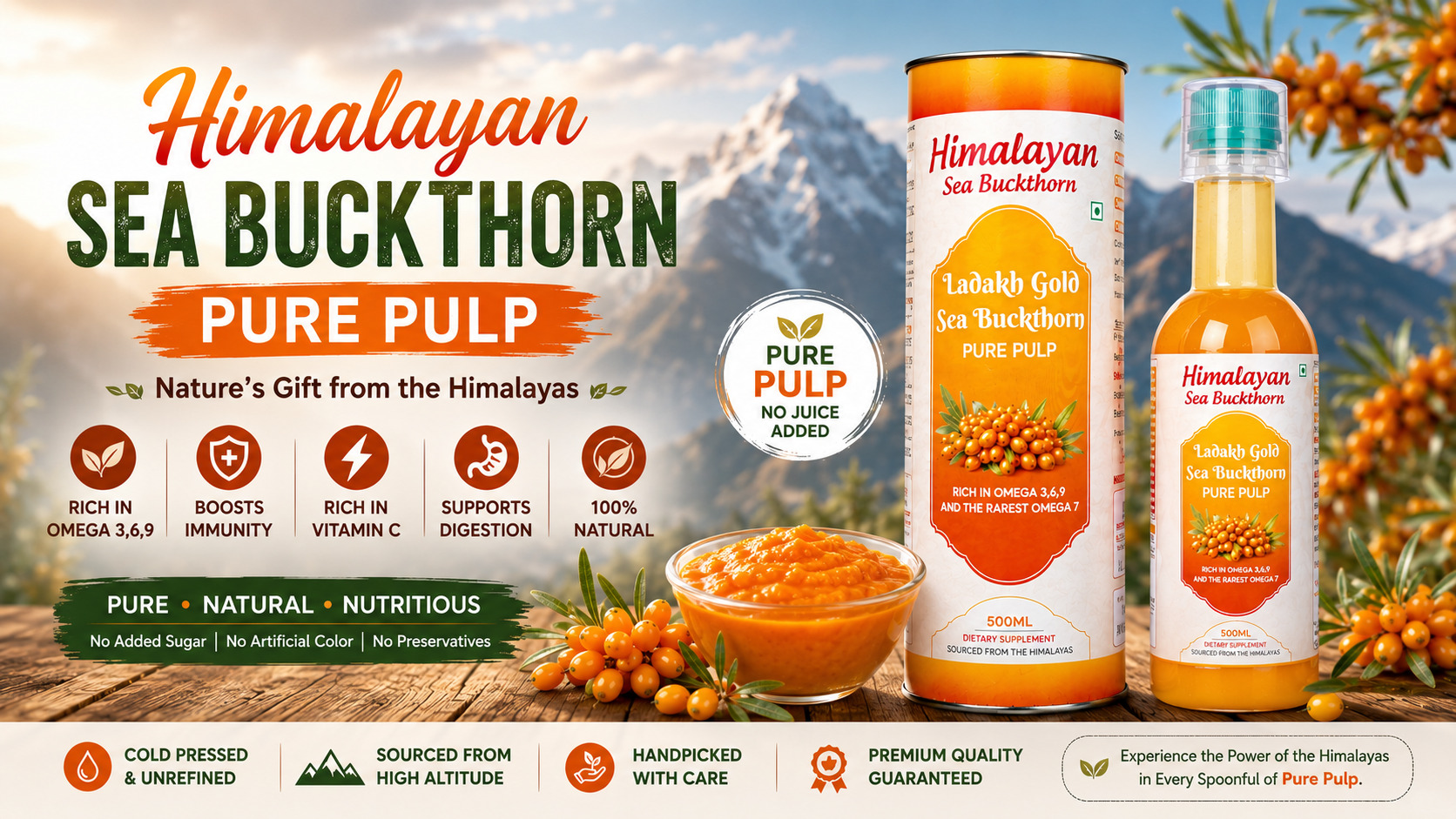 Premium Himalayan sea buckthorn products from Leh Ladakh