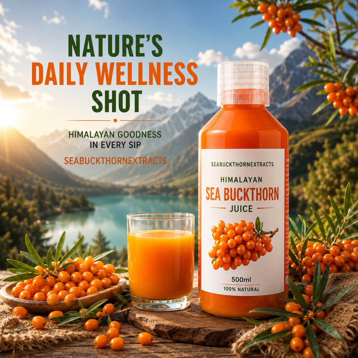 Sea Buckthorn Juice by seabuckthornextracts made from premium Himalayan sea buckthorn berries